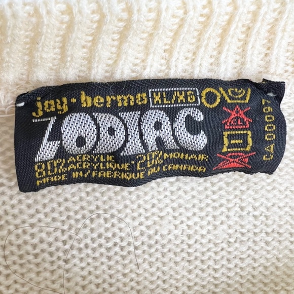 Vintage 80s cream mohair blend crew neck pullover sweater XL - Picture 11 of 11